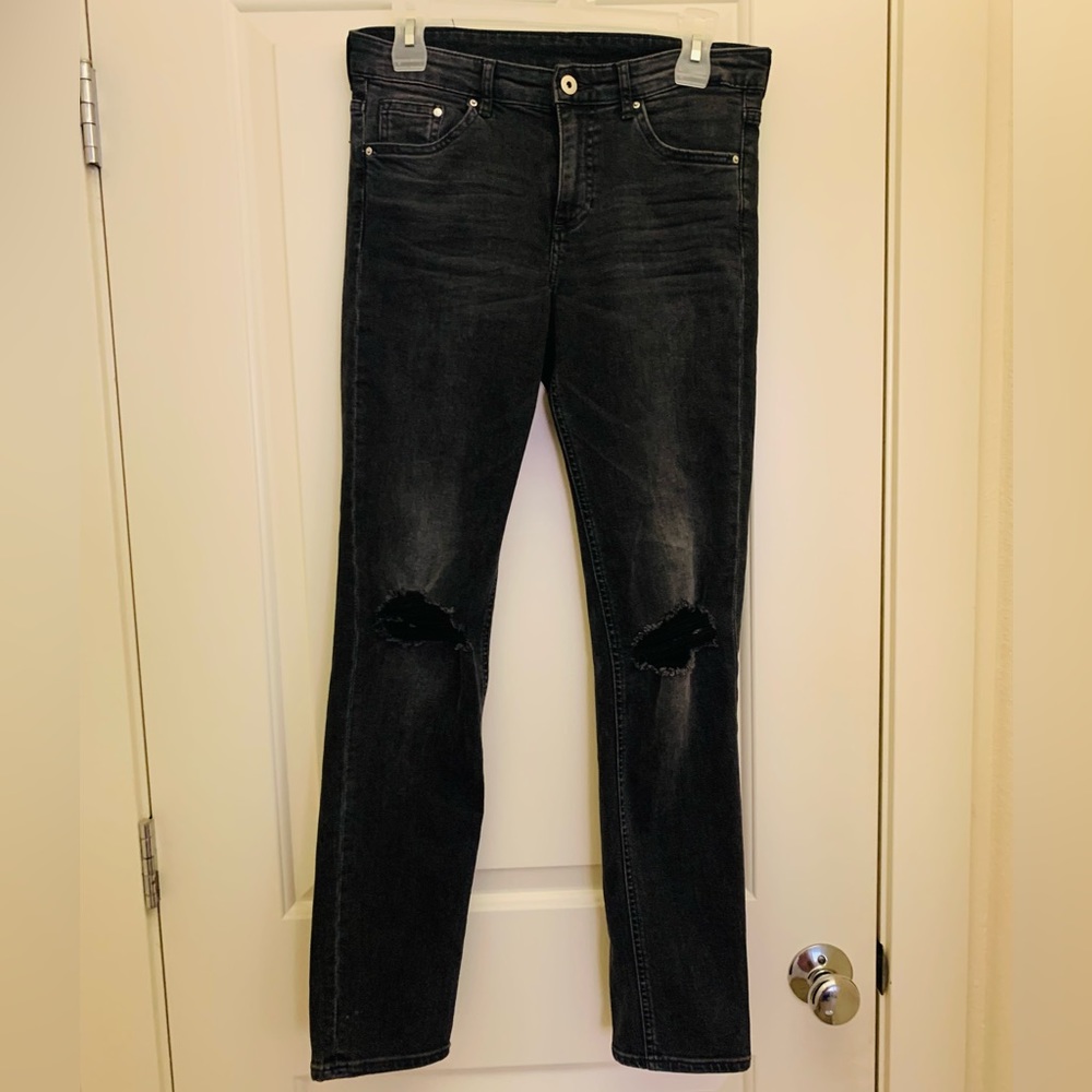 H&M’s black Jeans. Size 28, straight legs